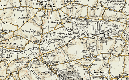 Old map of River Waveney in 1901