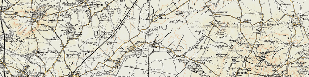 Old map of Fencott in 1898-1899