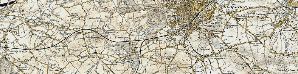 Old map of Feniscliffe in 1903