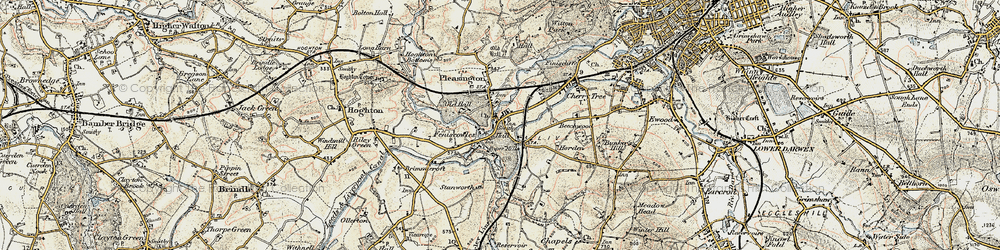 Old map of Feniscowles in 1903