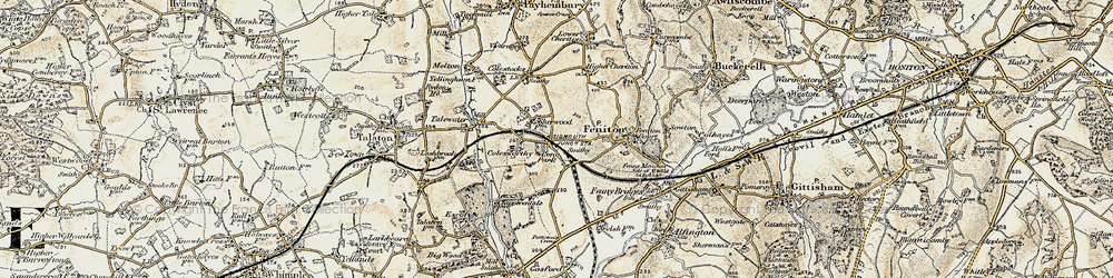 Old map of Feniton in 1898-1900