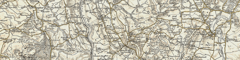Old map of Fenn Green in 1901-1902