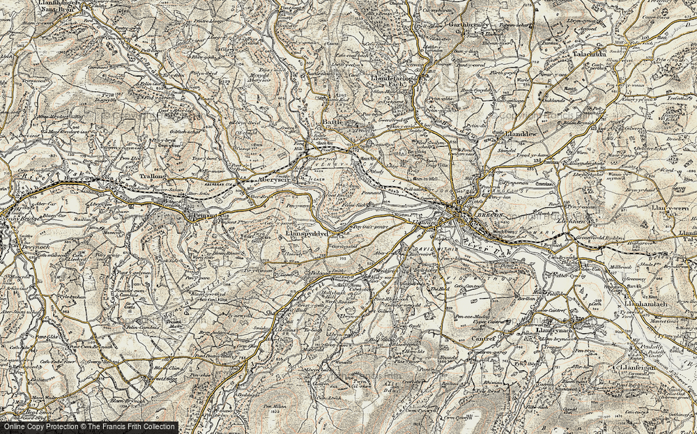 Old Map of Historic Map covering Bolgoed in 1900-1901