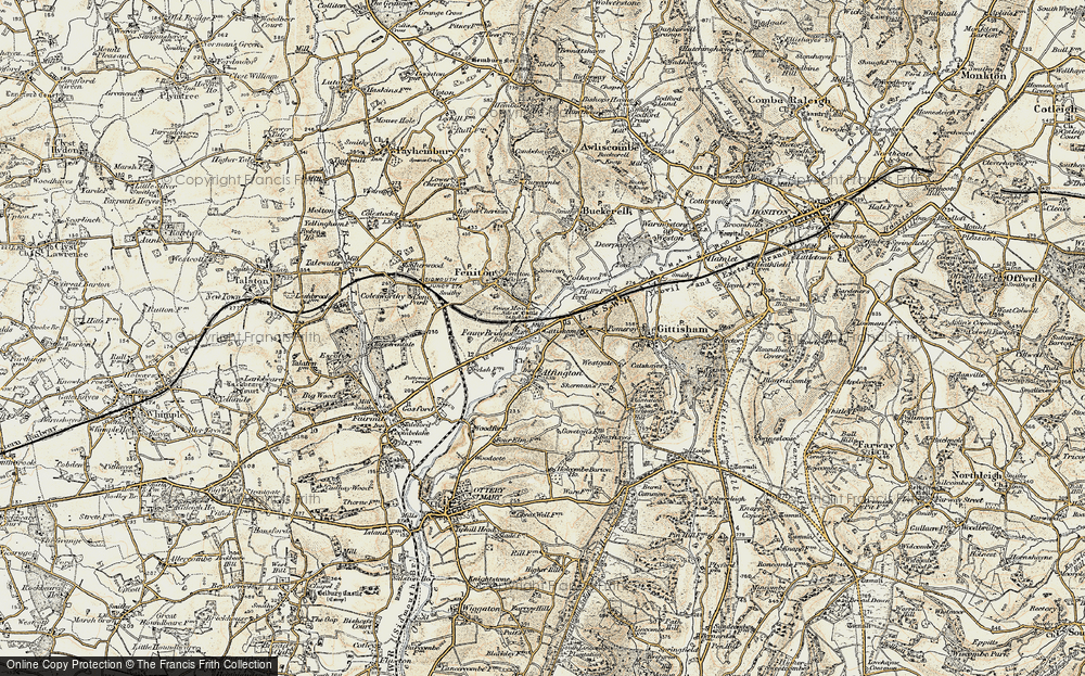 Old Map of Fenny Bridges, 1898-1900 in 1898-1900