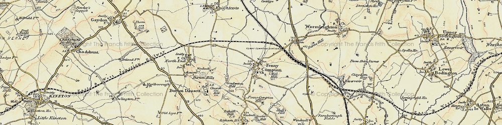 Old map of Fenny Compton in 1898-1901