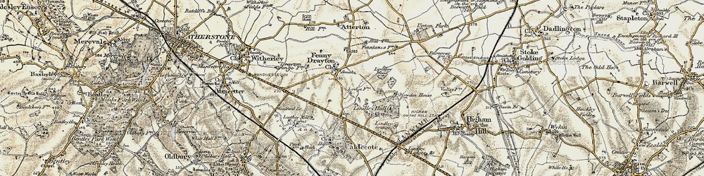 Old map of Ashpole Spinney in 1901-1903