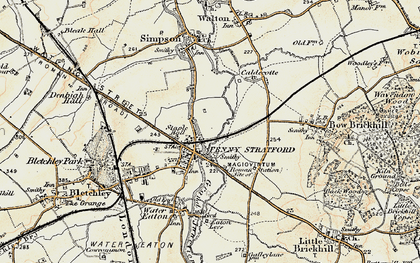 Old map of Fenny Stratford in 1898-1901