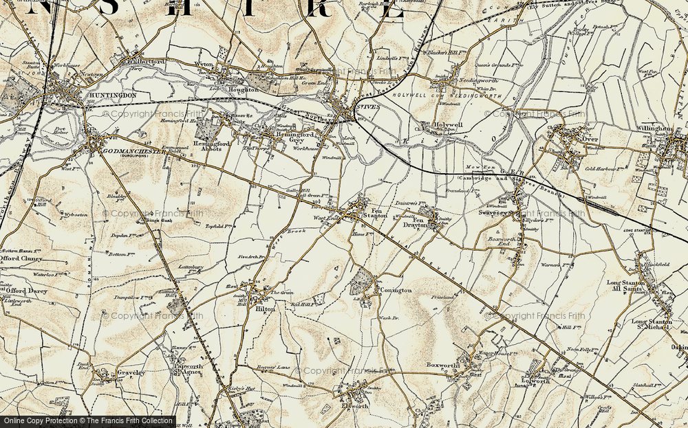 Old Map of Fenstanton, 1901 in 1901
