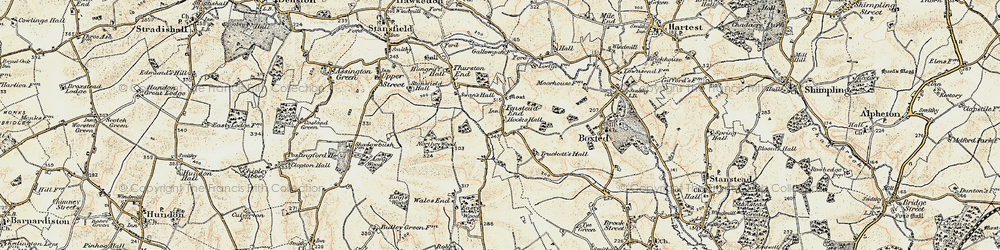 Old map of Fenstead End in 1899-1901