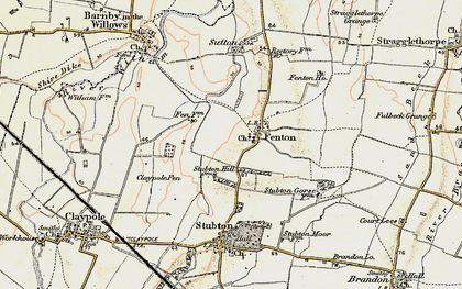 Old map of Claypole Fen in 1902-1903