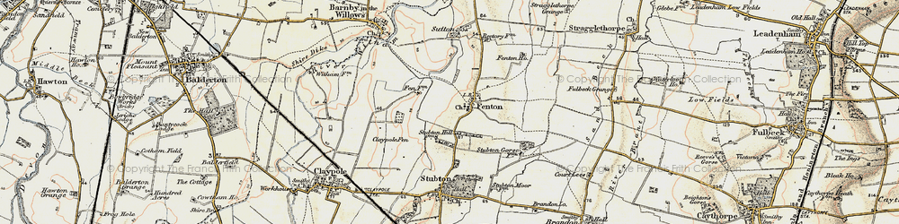 Old map of Claypole Fen in 1902-1903