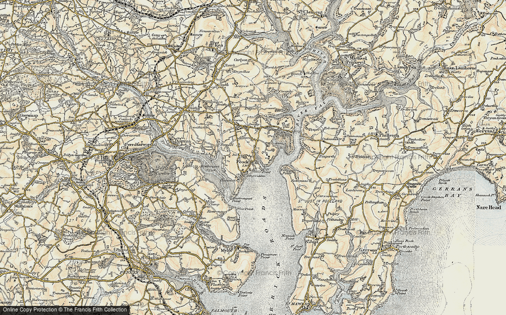 Old Map of Feock, 1900 in 1900