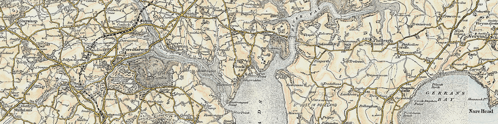 Old map of Feock in 1900