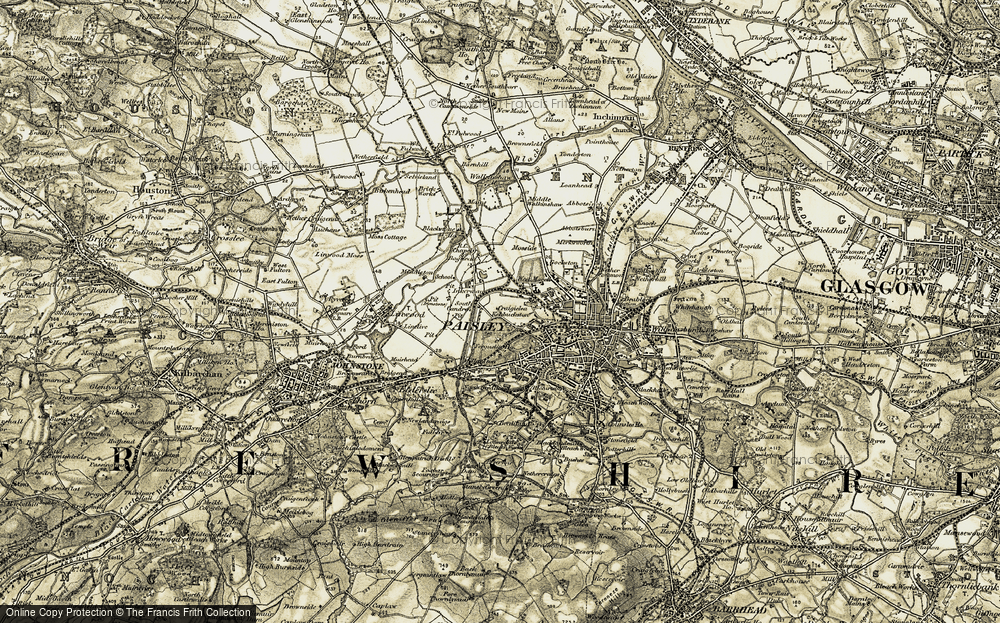 Old Map of Historic Map covering Blackstoun in 1905-1906