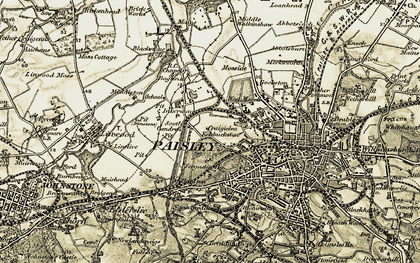 Old map of Ferguslie Park in 1905-1906