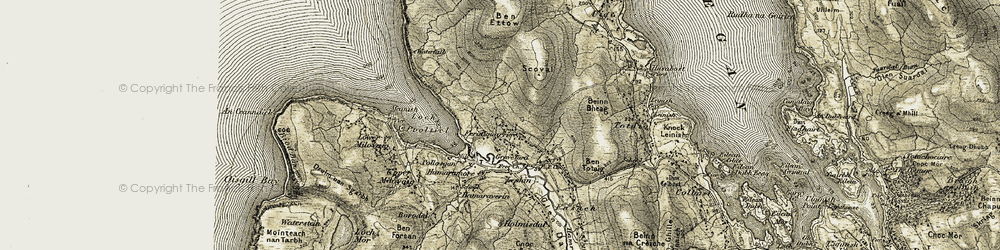 Old map of Feriniquarrie in 1909-1911