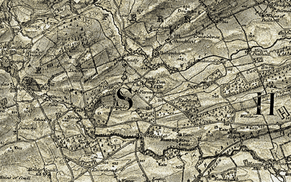 Old map of Boggie in 1907-1908