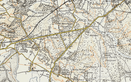 Old map of Ferndown in 1897-1909