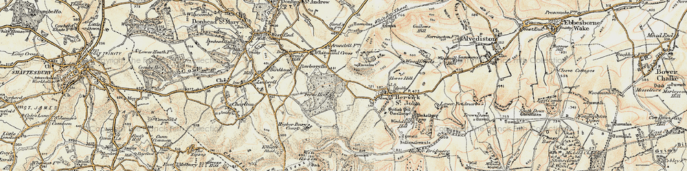 Old map of Ferne in 1897-1909
