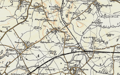 Old map of Alfred's Hill in 1898-1899