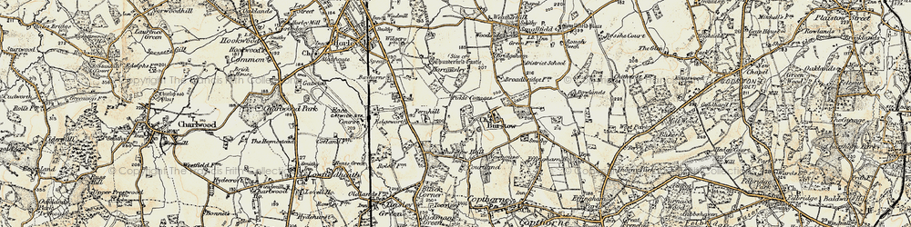 Old map of Fernhill in 1898-1902