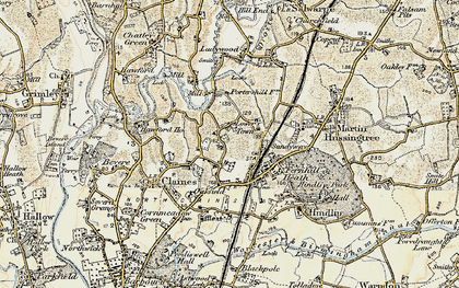 Old map of Fernhill Heath in 1899-1902