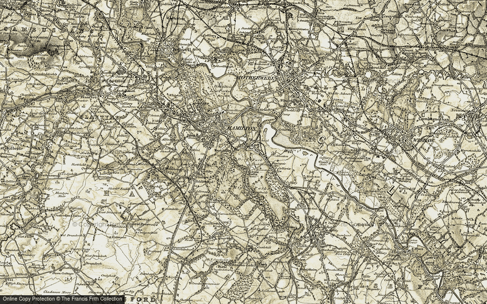 Old Map of Historic Map covering Chatelherault Country Park in 1904-1905