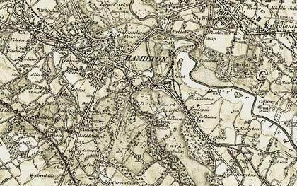 Old map of Chatelherault Country Park in 1904-1905