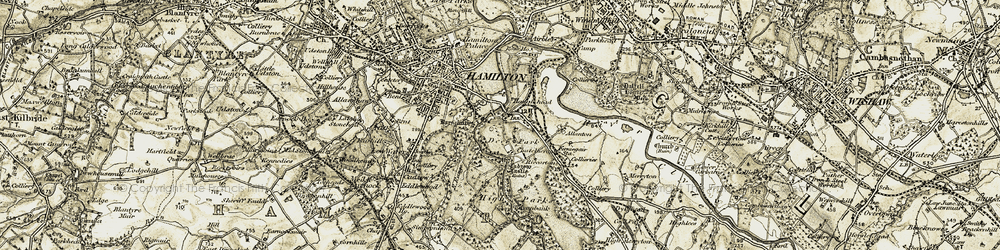 Old map of Chatelherault Country Park in 1904-1905