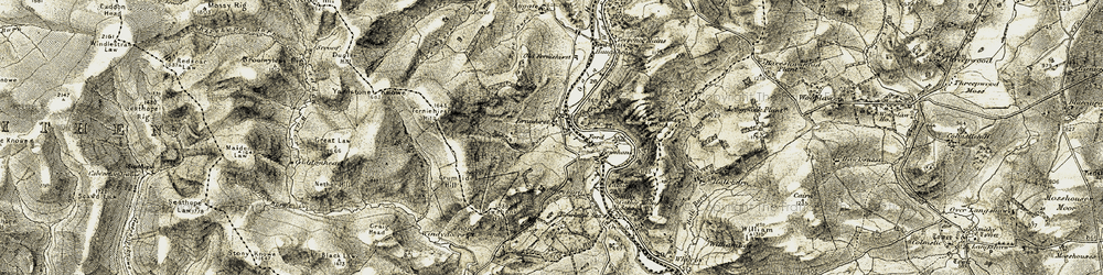 Old map of Ferniehirst in 1903-1904