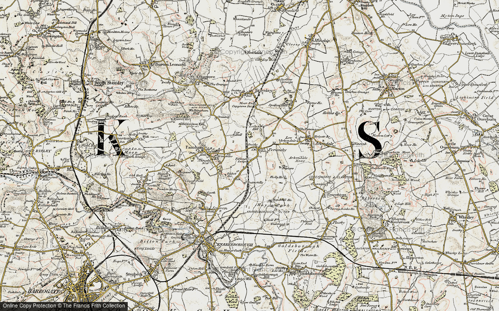 Old Map of Ferrensby, 1903-1904 in 1903-1904