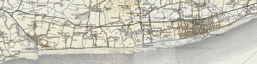 Old map of Ferring in 1898
