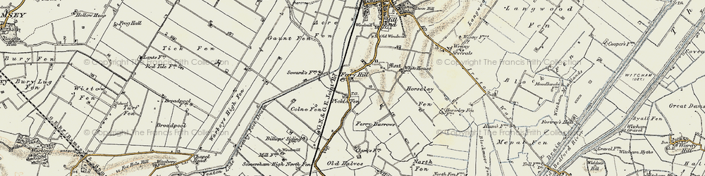 Old map of Acre Fen in 1901