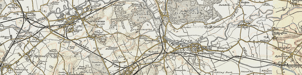 Old map of Ferrybridge in 1903