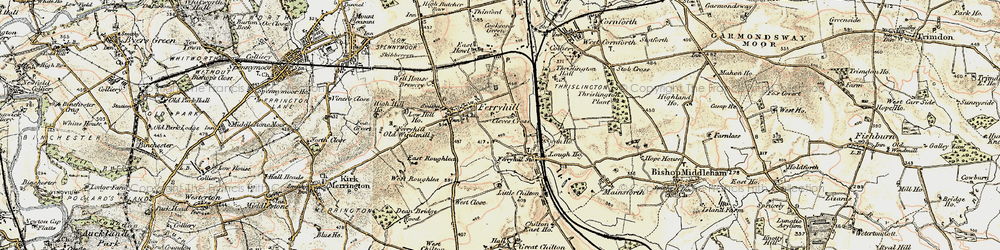 Old map of Ferryhill in 1903-1904