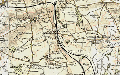 Old map of Ferryhill Station in 1903-1904
