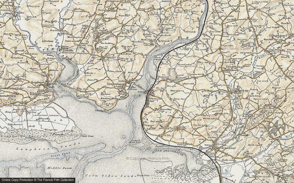 Old Map of Ferryside, 1901 in 1901