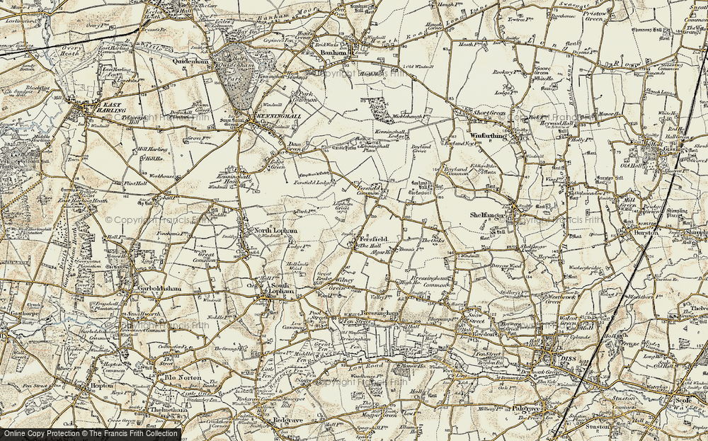 Old Map of Fersfield, 1901 in 1901