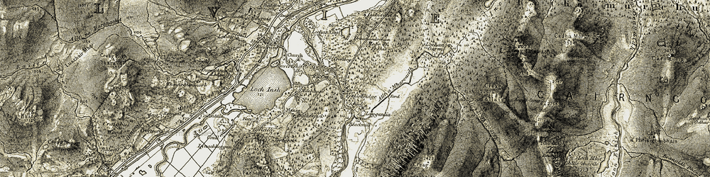 Old map of Feshiebridge in 1908
