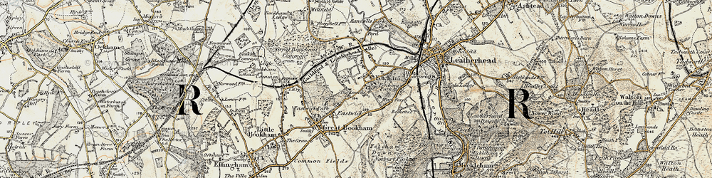 Old map of Fetcham in 1897-1909