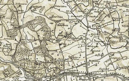 Old map of Auchrynie in 1909-1910
