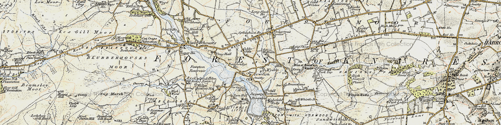 Old map of Fewston in 1903-1904