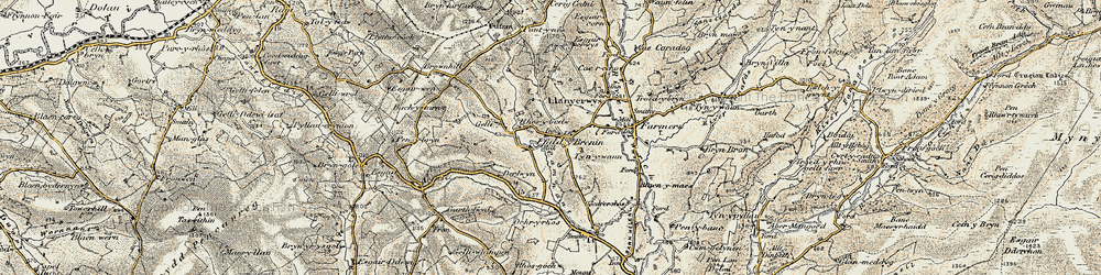 Old map of Bryn Gareg in 1900-1902