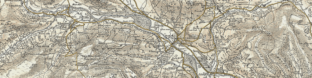Old map of Ffawyddog in 1899-1901