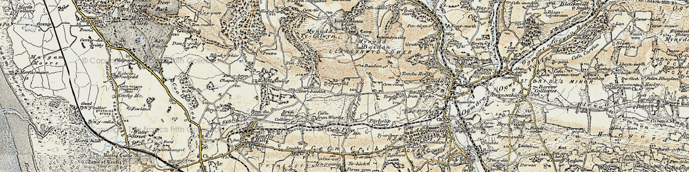 Old map of Ffordd-y-Gyfraith in 1900-1901