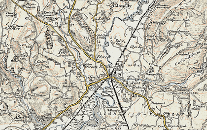 Old map of Fforest in 1900-1901