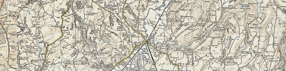 Old map of Fforest in 1900-1901