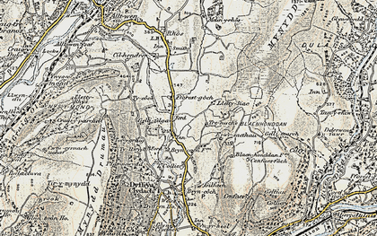 Old map of Fforest Gôch in 1900-1901