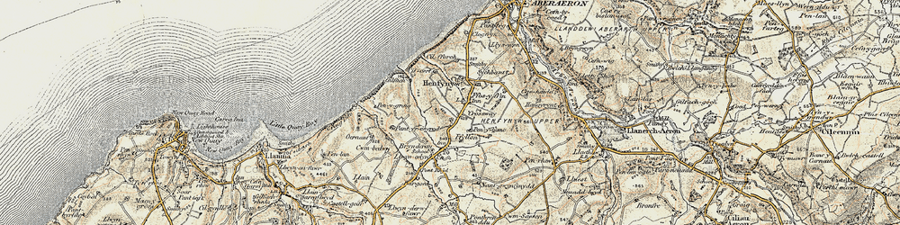 Old map of Ffos-y-ffîn in 1901-1903
