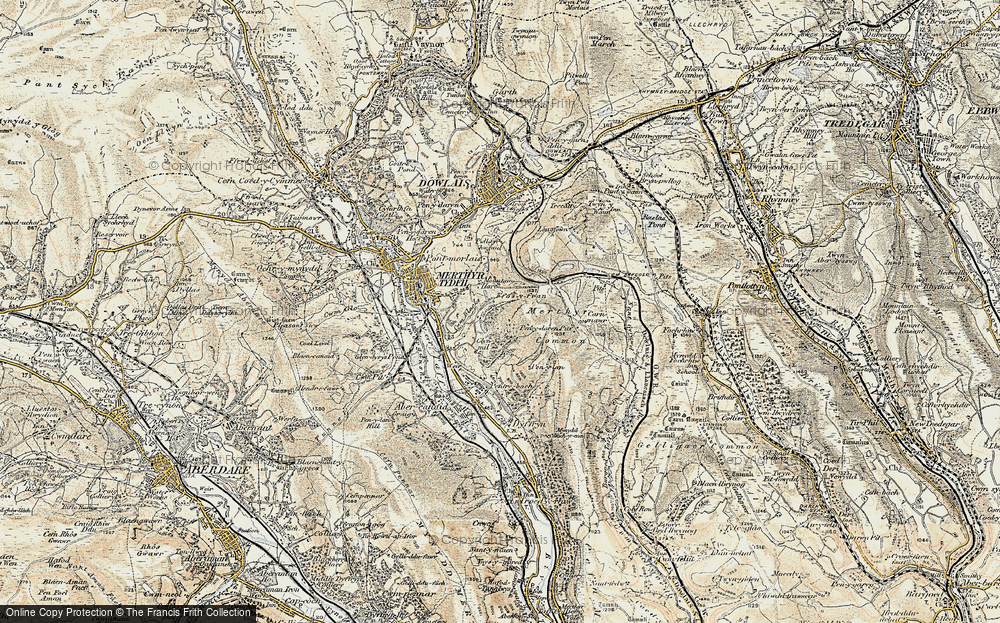 Old Map of Ffos-y-frân, 1899-1900 in 1899-1900